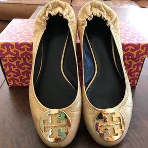 Tory Burch Gold Ballet Flats